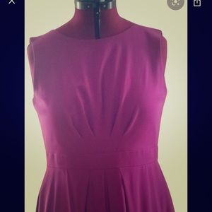 Tahari Magenta sleeveless fit and flare dress